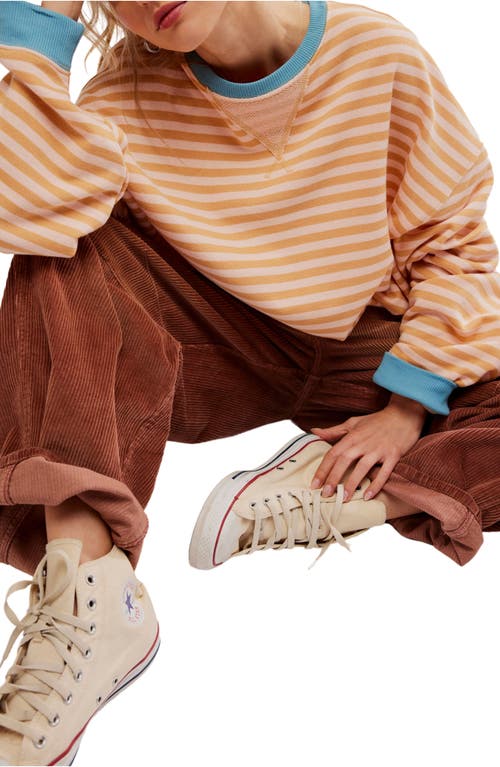 FREE PEOPLE FREE PEOPLE OVERSIZE STRIPE SWEATSHIRT 