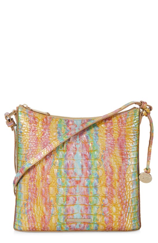 Brahmin Katie Croc Embossed Leather Crossbody Bag In Saltwater Taffy