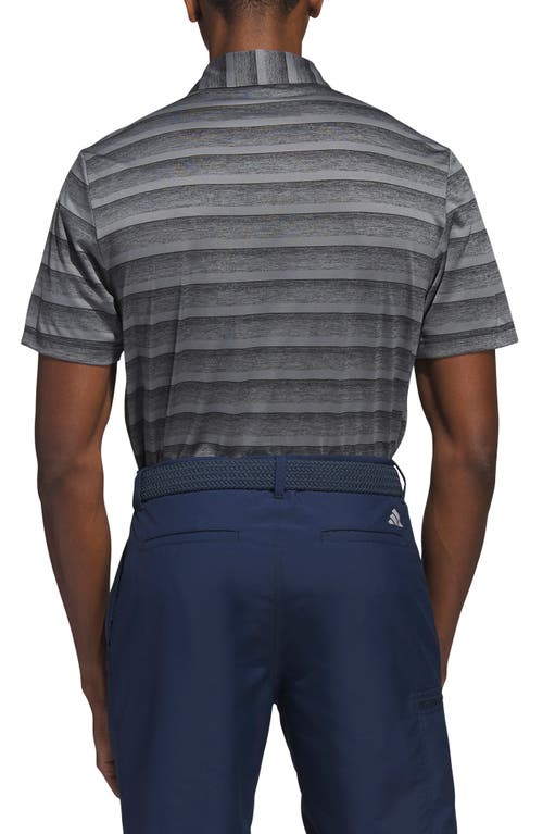 Shop Adidas Golf Stripe Golf Polo In Black/grey Four