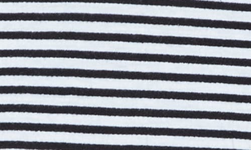 Shop Max Studio Stripe Curve Hem Crinkle T-shirt In Black/white Stripe