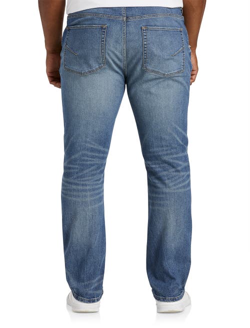 Shop True Nation By Dxl Damaged Blue Tapered-fit Destructed Jeans