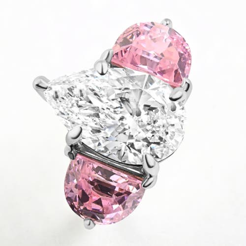 Bliss Diamond Certified 15.40ct Pear Shape Diamond Engagement Ring 14k White Gold Lab Grown In 14k White Gold