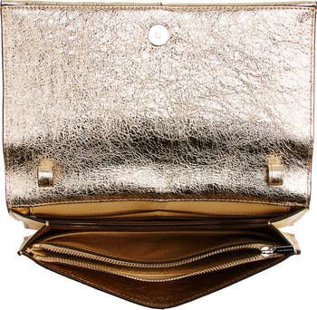 McGraw Metallic Leather Crossbody Wallet