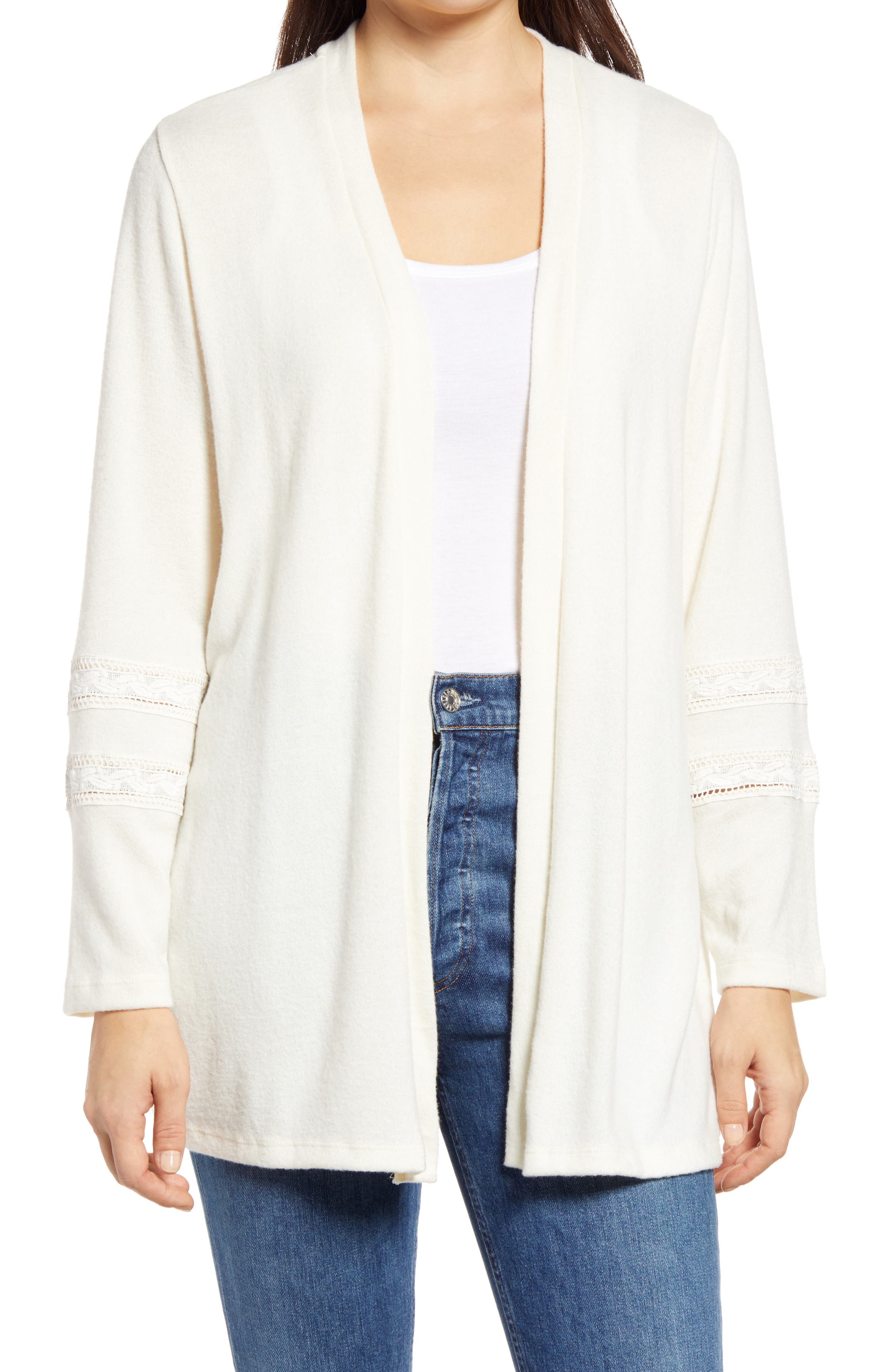 Bobeau | Lace Marled Open Cardigan | Nordstrom Rack