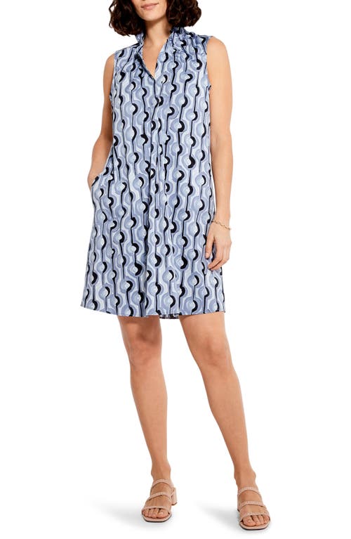NIC+ZOE Painted Clouds Zest Sleeveless Woven Shift Dress in Blue Multi