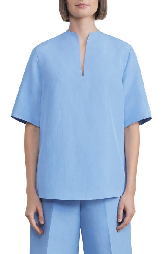 Shop Lafayette 148 Raleigh Blouse In Cool Blue