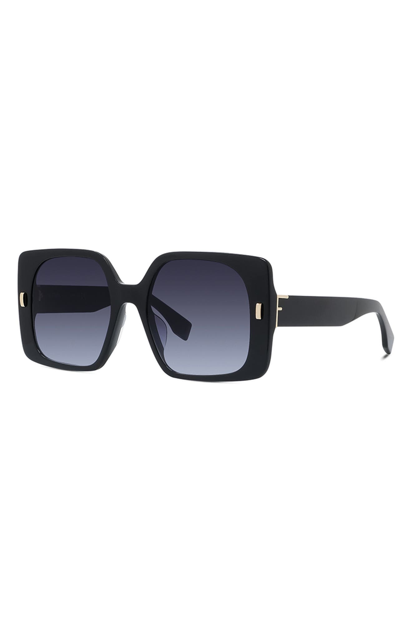 fendi 53mm square logo sunglasses