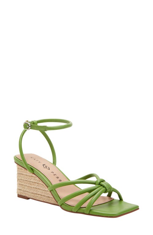 The Irisia Ankle Strap Wedge Sandal in Jade Green