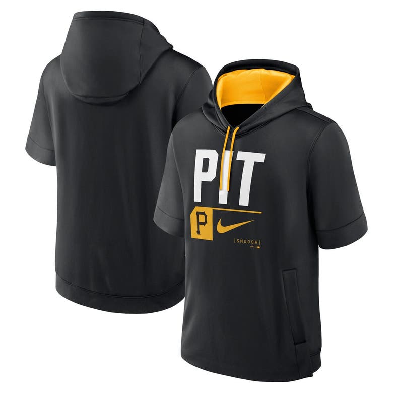 Shop Nike Black Pittsburgh Pirates Tri Code Lockup Short Sleeve Pullover Hoodie