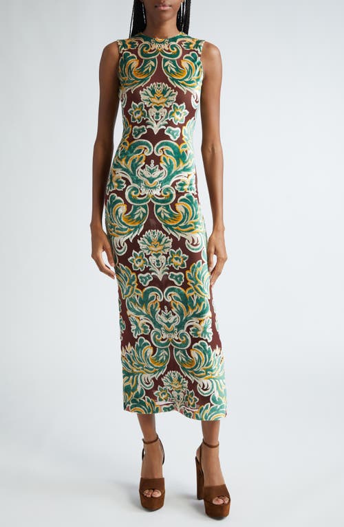 Etro Paisley Print Sleeveless Mesh Body-Con Dress in Burgundy at Nordstrom, Size 4 Us