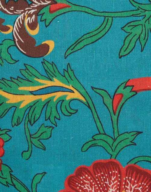 Shop La Doublej Large Napkins Set Of 2 (45x45) Dragon Flower Turche Turquoise