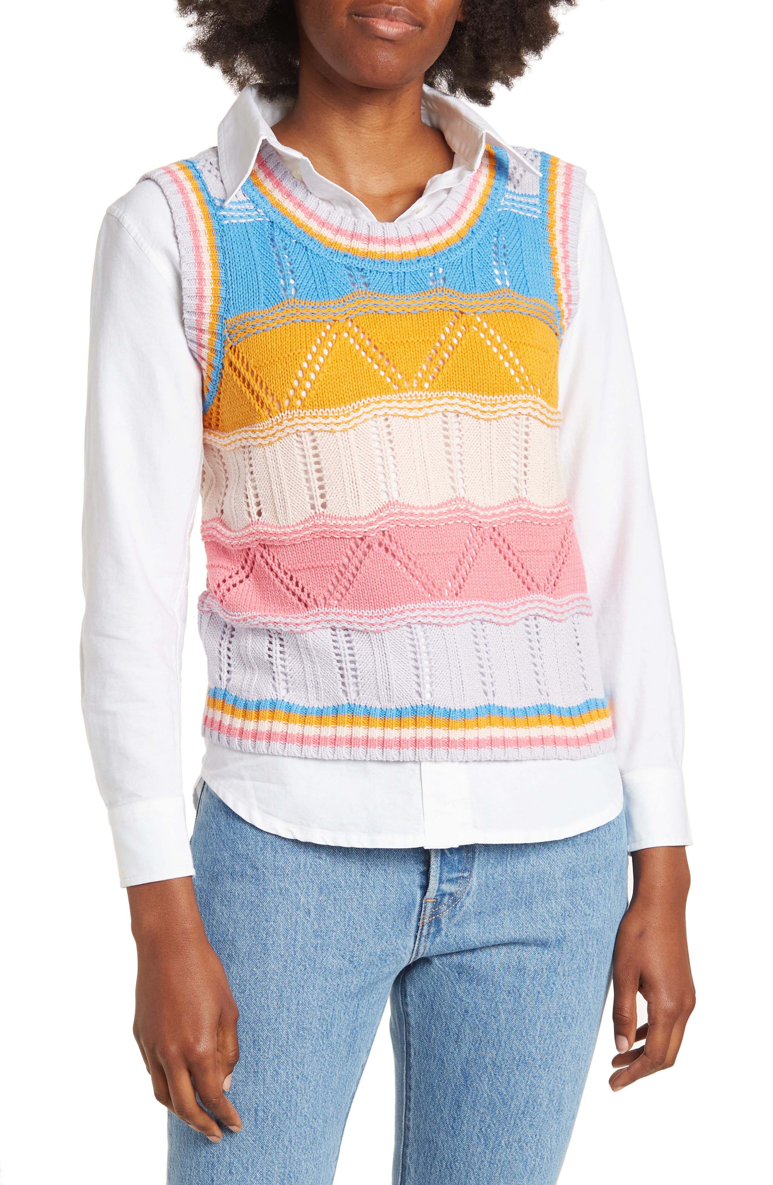 Vigoss Colorblock Stripe Pointelle 