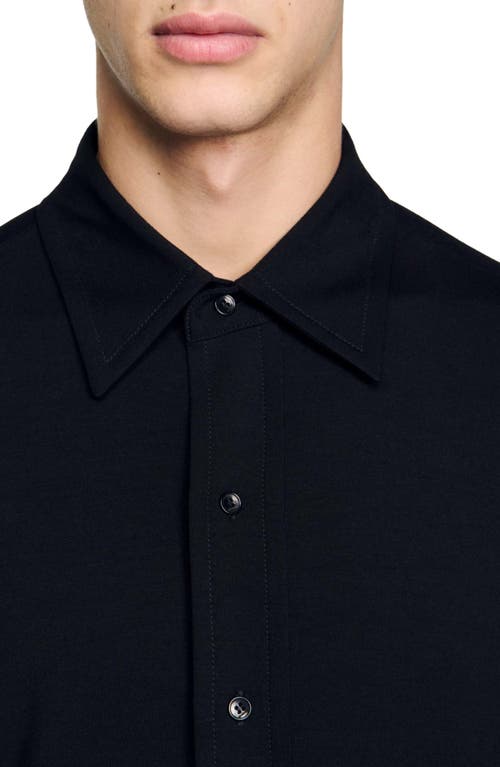 Shop Sandro Jersey Shirt In Black