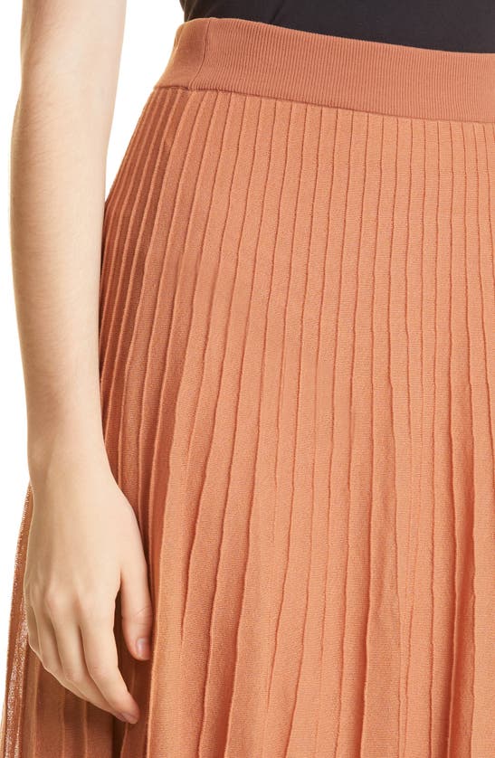 Rebecca Taylor Textured Cotton Blend Midi Skirt In Rhum