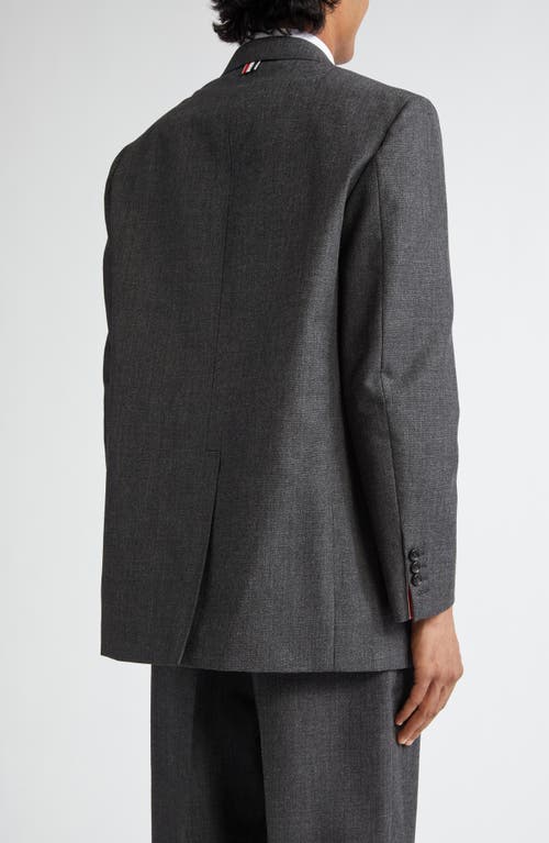 Shop Thom Browne Unstructured Virgin Wool Hopsack Sport Coat In Dark Grey