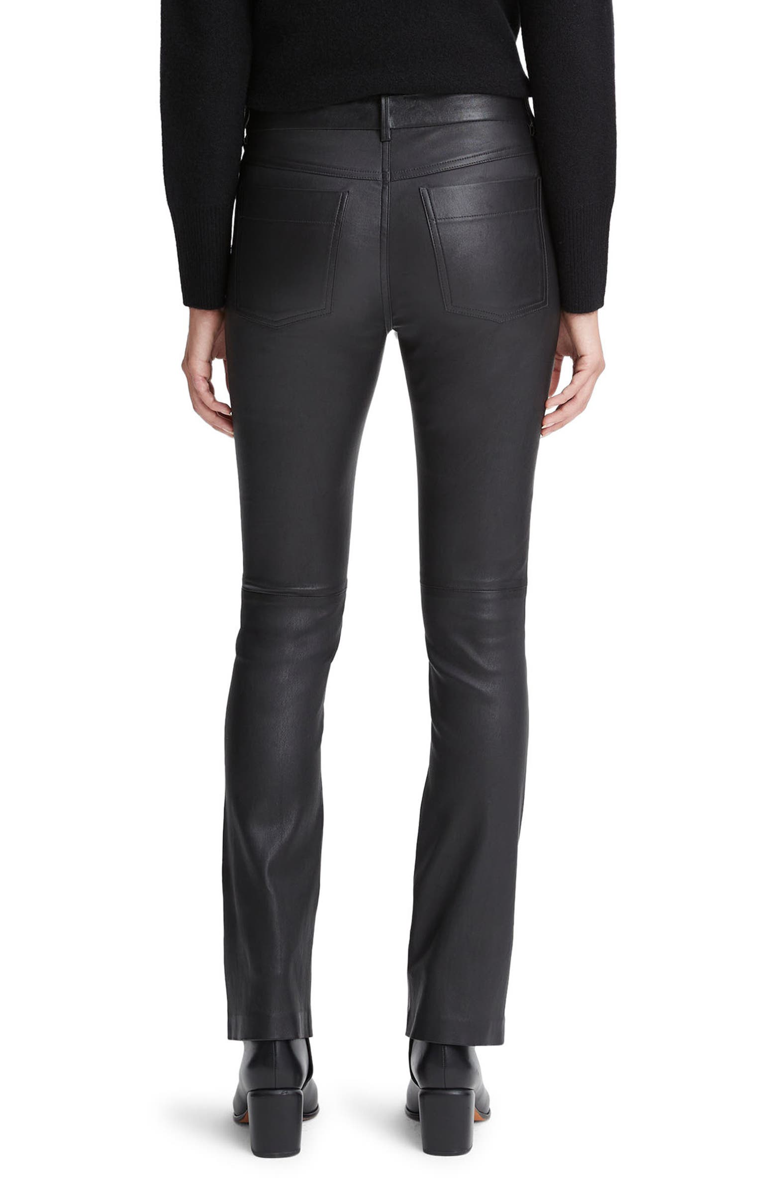 Vince Stretch Bootcut Leather Pants | Nordstrom