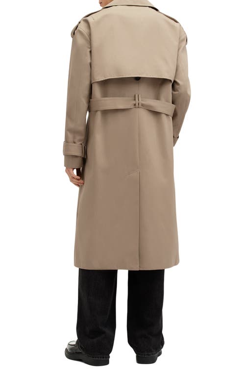 Shop Allsaints Spencer Oversize Trench Coat In Sandy Brown