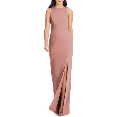 Dessy Collection Sleeveless Crepe Gown, Pink