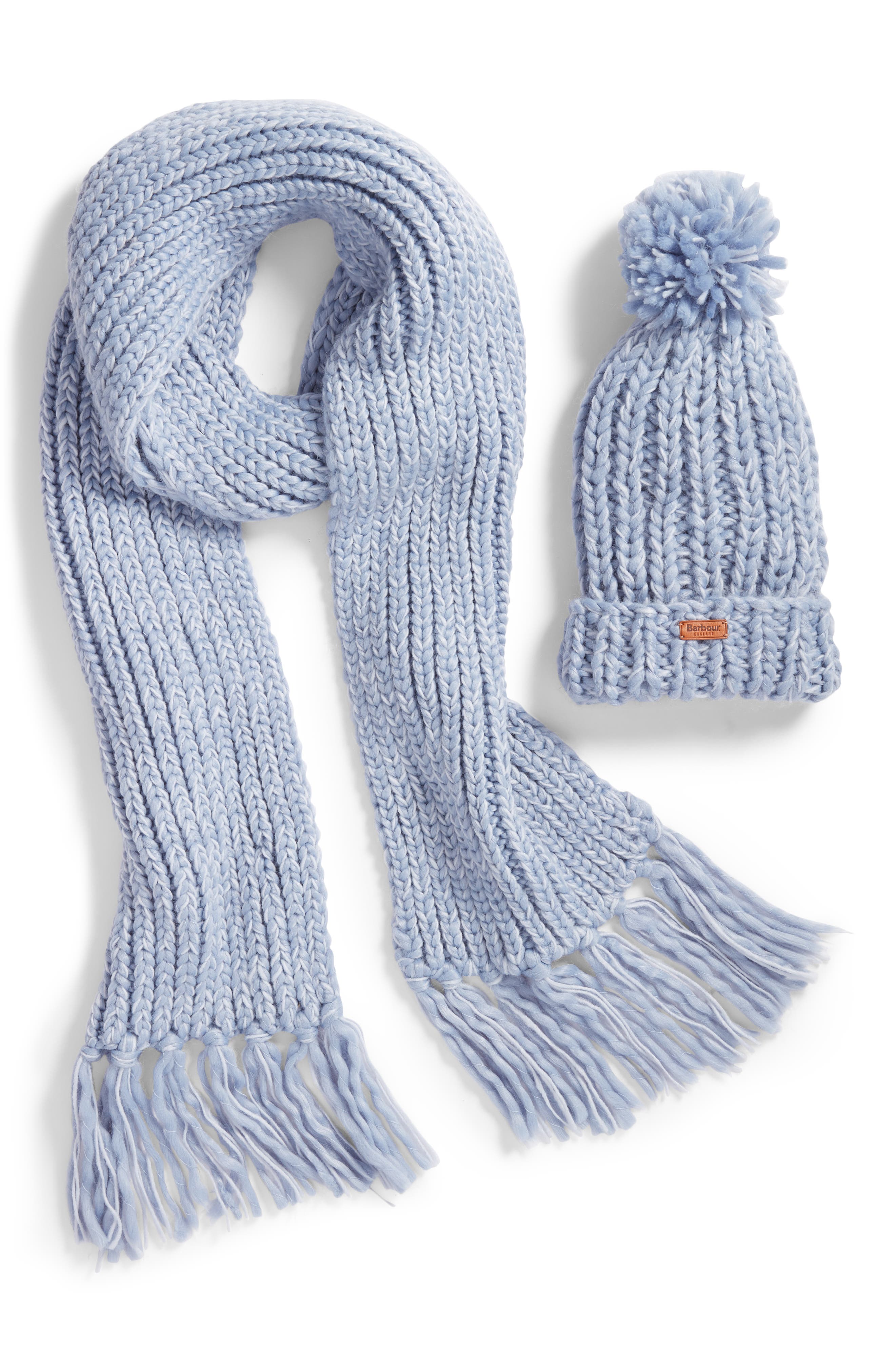 barbour chunky knit hat and scarf set