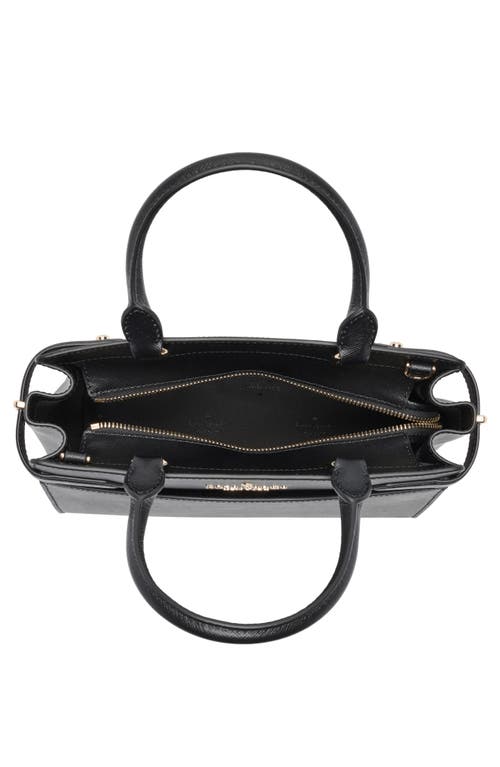 Kate Spade Staci Medium Black Saffiano Leather Crossbody Satchel Bag Handbag In Black