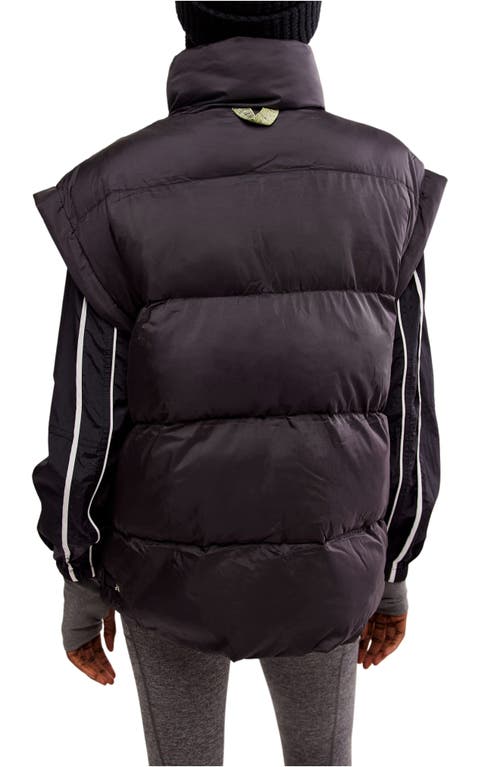 Free People In A Bubble Oversize Puffer Vest In Black