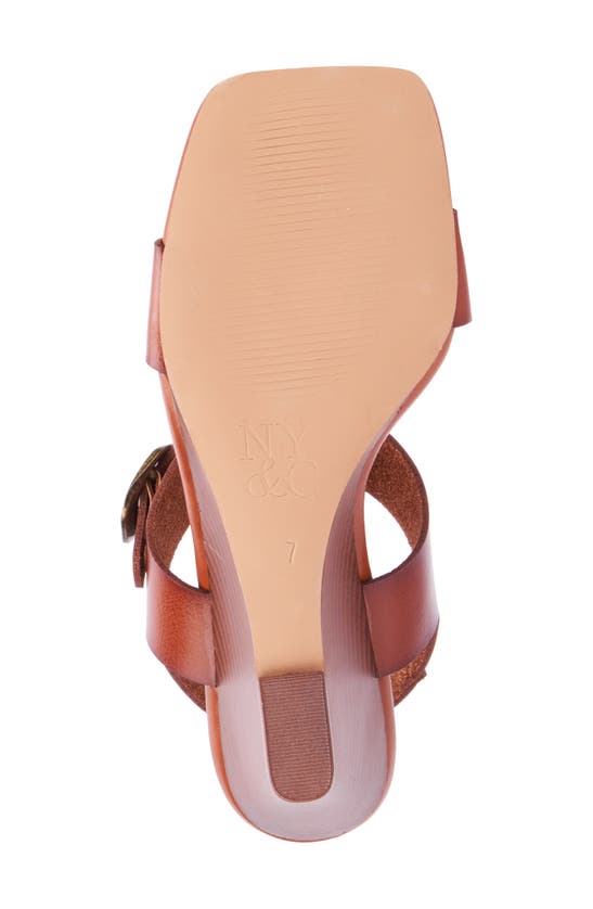 New York And Company Velma Wedge Sandal In Brown