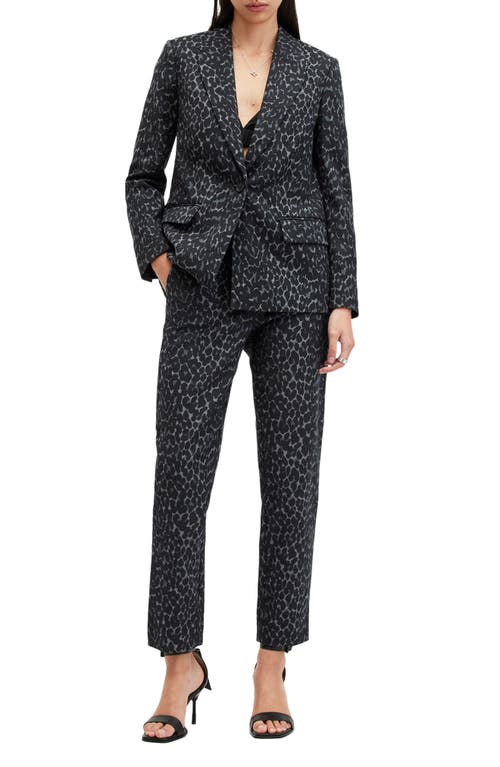 Shop Allsaints Aurora Animal Print Blazer In Leopard Grey/black