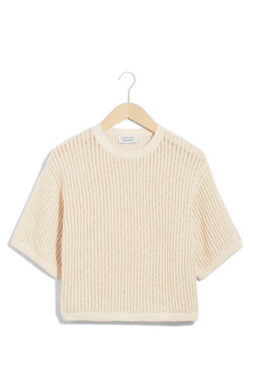 Shop & Other Stories Open Stitch Cotton Sweater In White Dusty Light