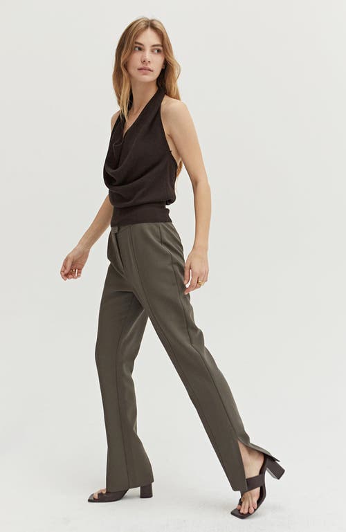 Crescent Straight Leg Trousers In Grey