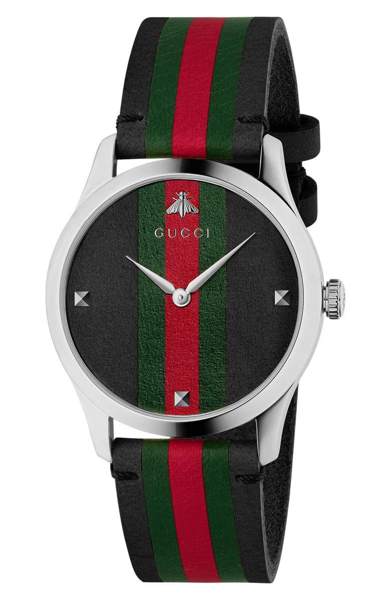 studie høst lide Gucci G-Timeless Leather Strap Watch, 38mm | Nordstrom
