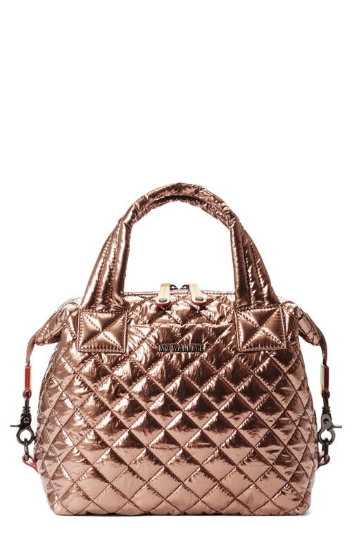 Shop Mz Wallace Small Sutton Deluxe Tote In Copper Metallic Lacquer