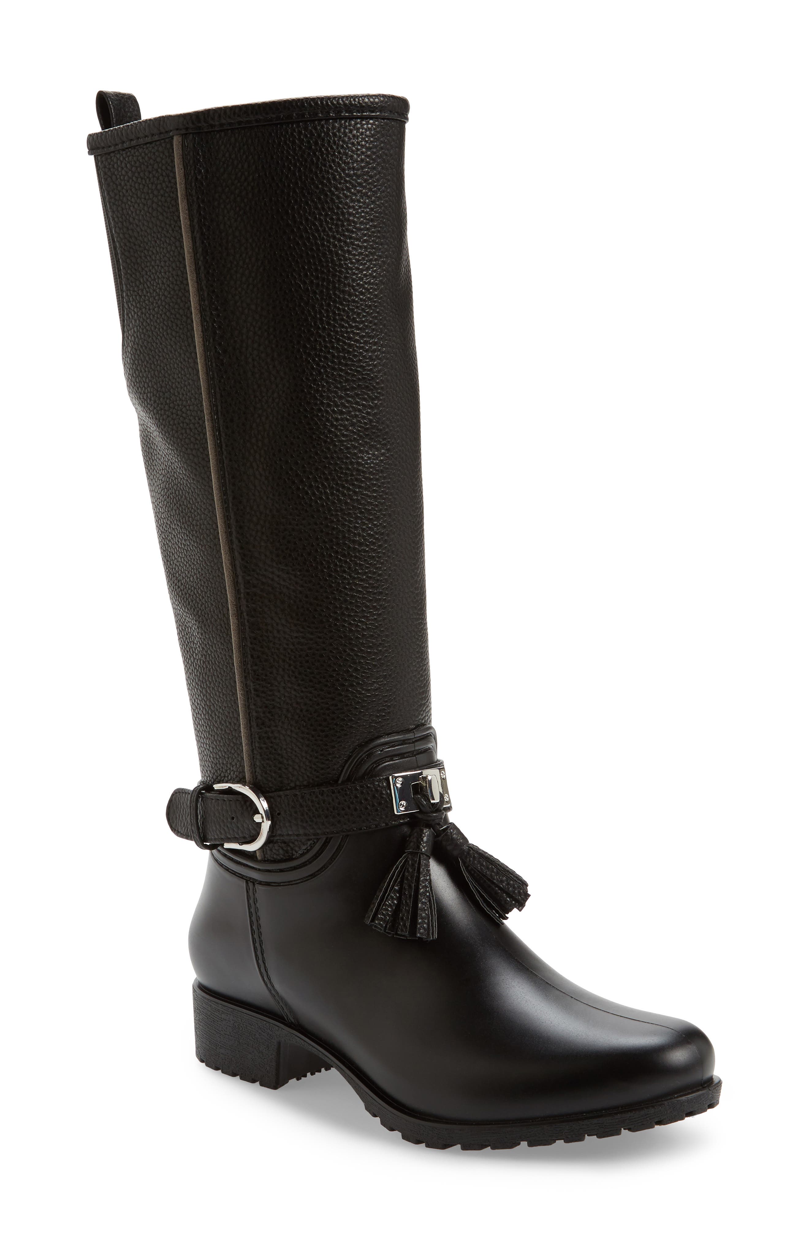 Dav Inverness Faux Shearling Lined Water Resistant Boot, Black