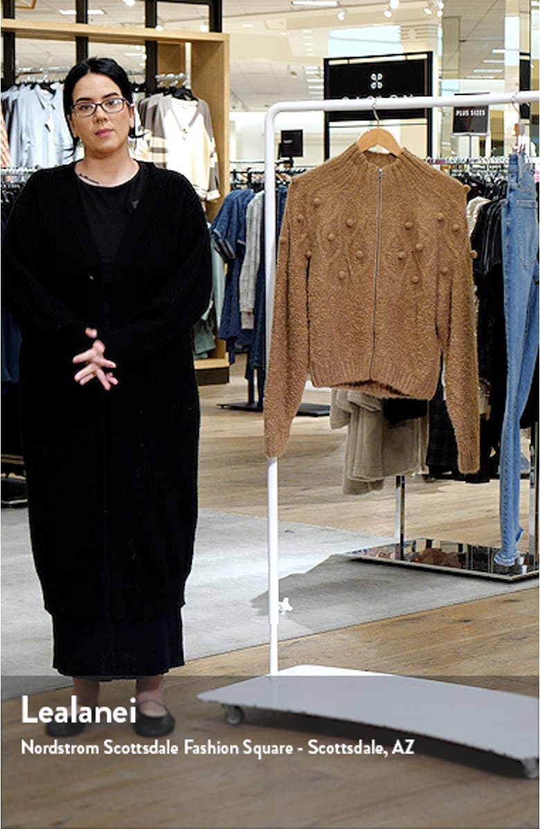 Popcorn Bouclé Zip-Up Cardigan, sales video thumbnail