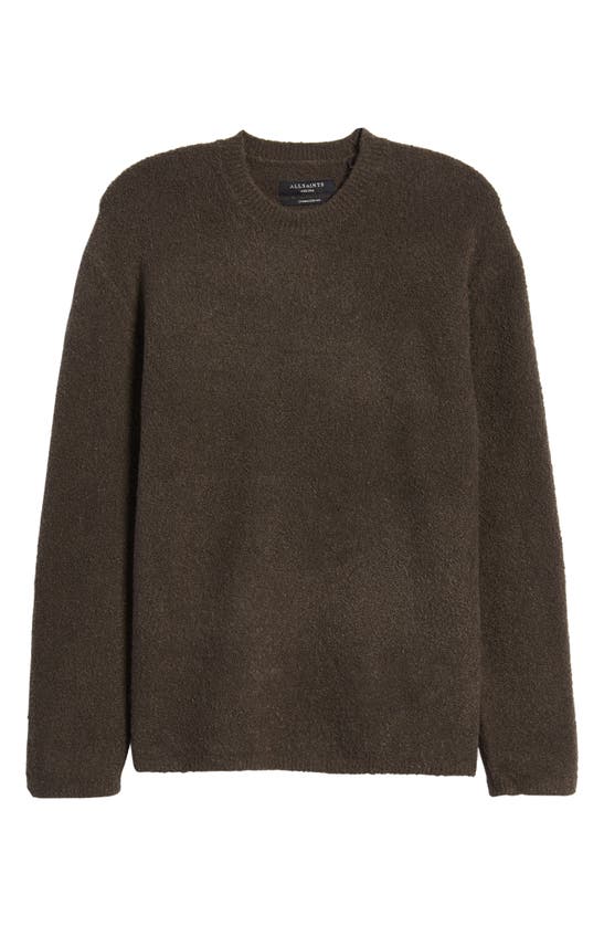 Allsaints Eamont Cotton Blend Crewneck Sweater In Military Brown