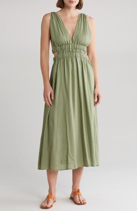 Smocked Side Cutout Dress