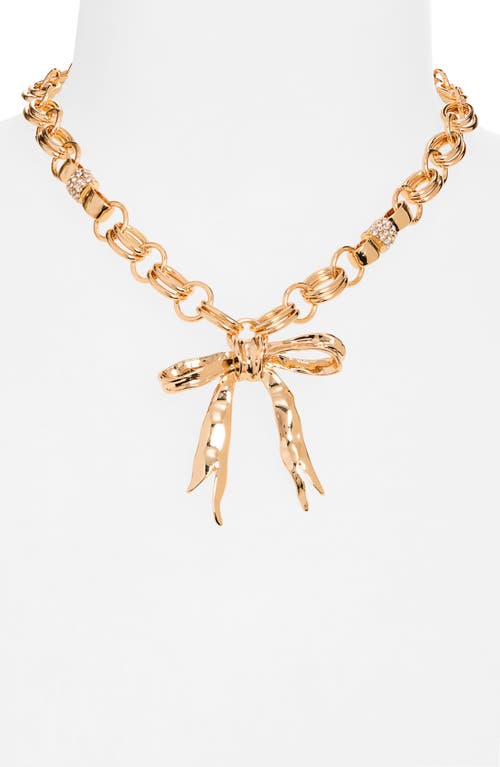 Shop Open Edit Bow Pendant Necklace In Clear- Gold