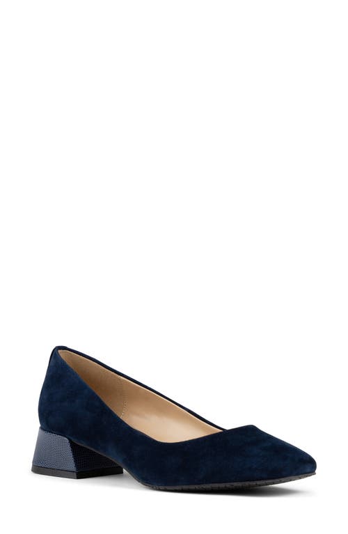 Teddie Square Toe Pump in Navy