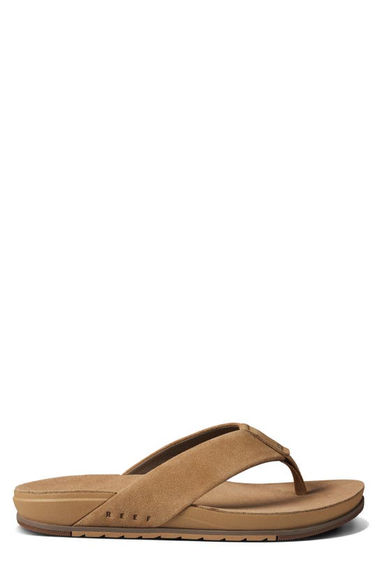 Shop Reef Ojai Suede Flip Flop In Tan