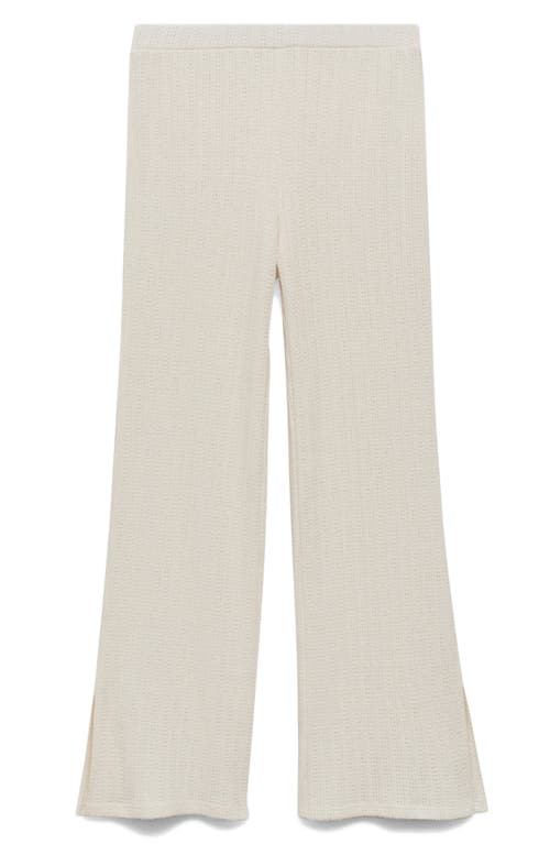 Mango Open Stitch Sweater Pants In Ecru