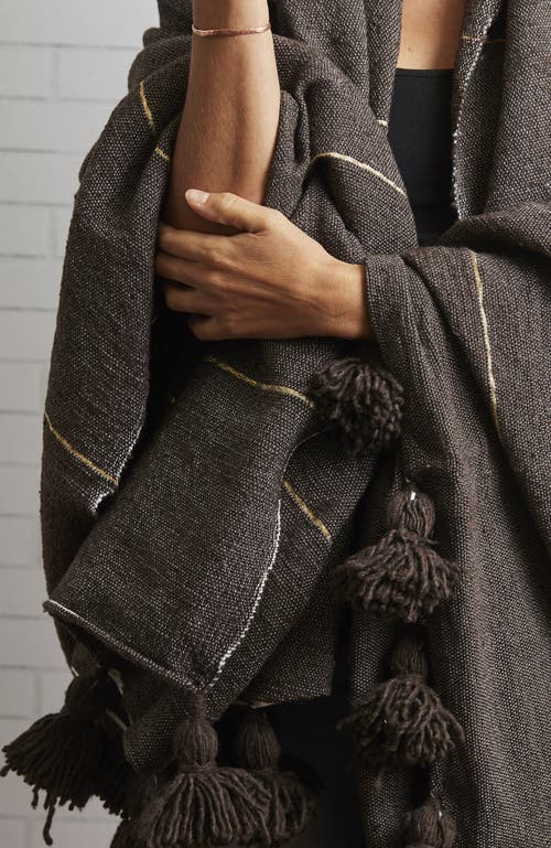Verve Culture Moroccan Cotton Blanket In Brown