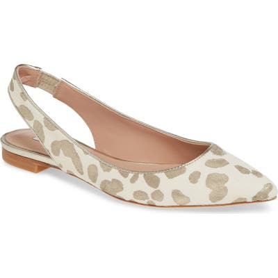 James Chan Nakasey Genuine Calf Hair Slingback Sandal, White