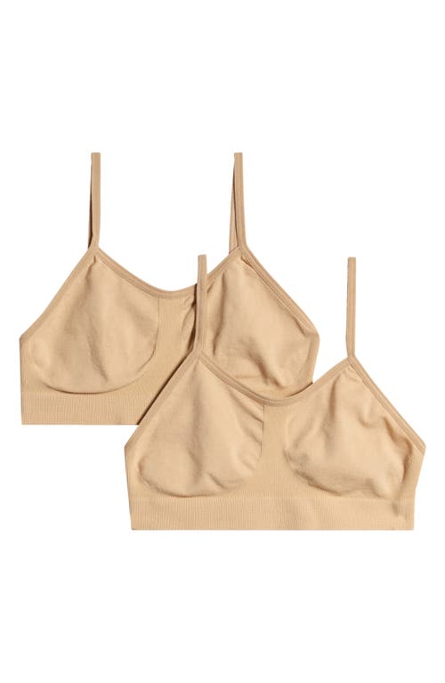 Nordstrom Kids' Assorted 2-Pack Seamless Bralettes Beige Sand Pack at