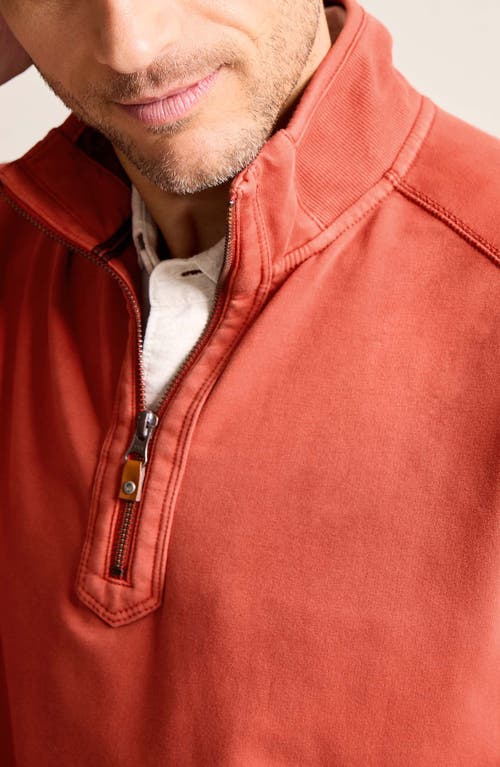 Shop Tommy Bahama Ben & Terry Half Zip Sweatshirt In Spicy Clay