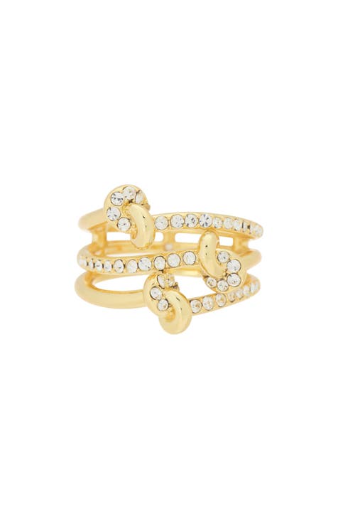 Tied CZ Pavé Faux Stack Ring