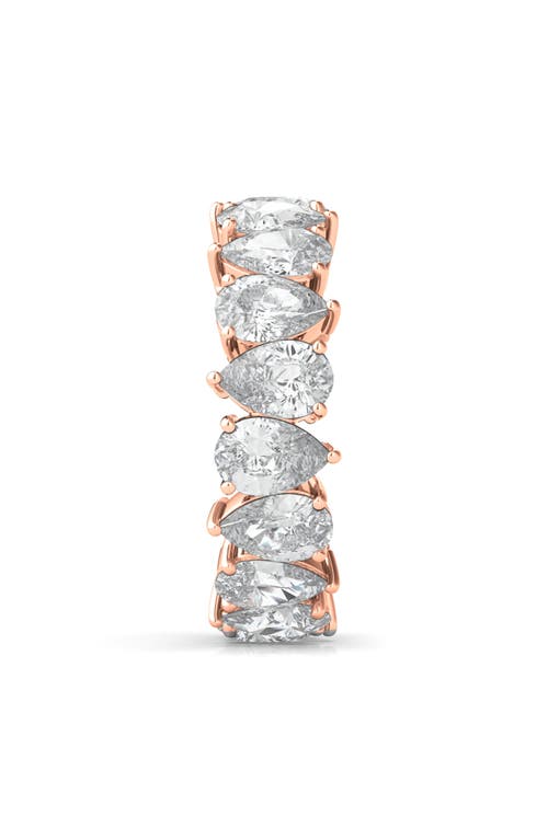 Hautecarat Alternating Pear Lab Created Diamond Eternity Ring In Rose Gold