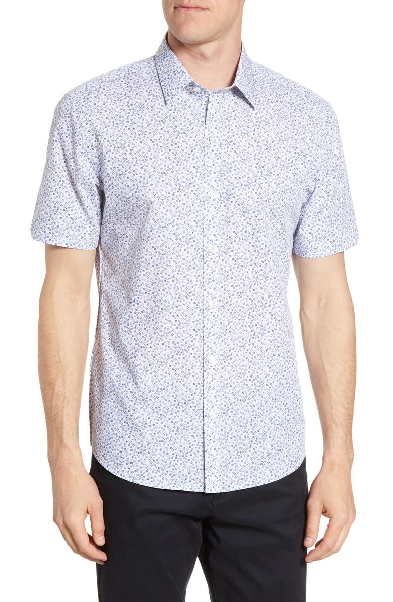 Zachary Prell Wilkins Regular Fit Floral Short Sleeve Button-Up Shirt ...