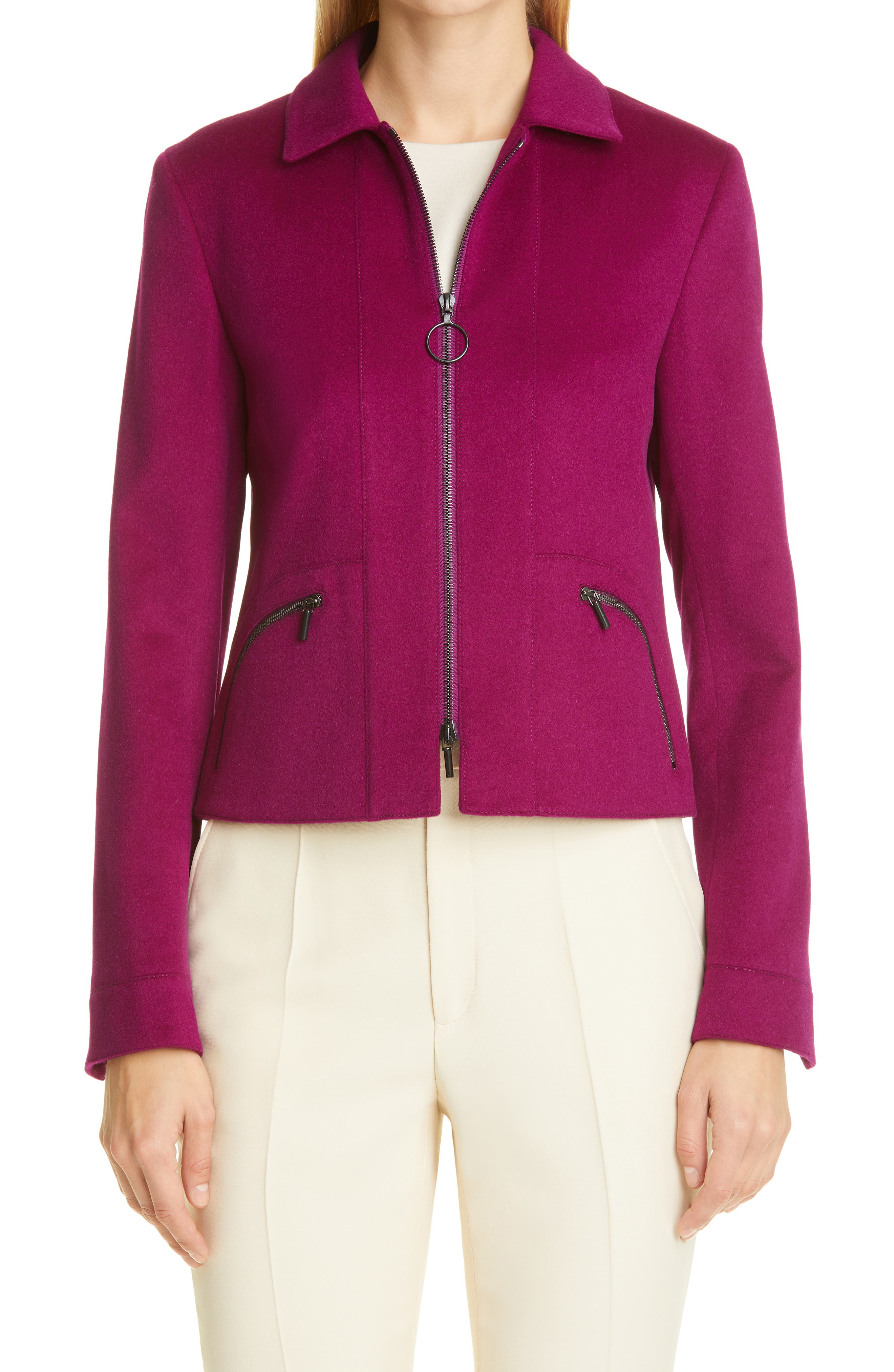 purple designer jacket