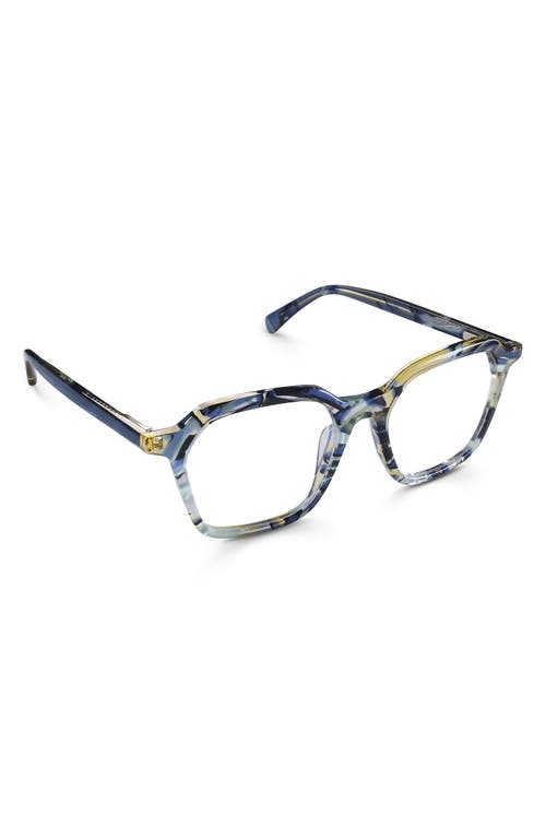 Shop Eyebobs Foursquare 51mm Square Reading Glasses In Blue Pattern Layer