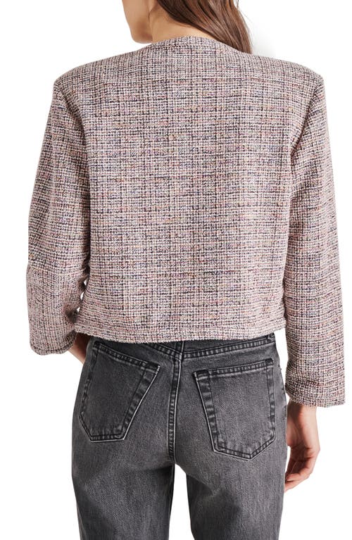 Shop Steve Madden Manon Tweed Crop Jacket In Multi Purple