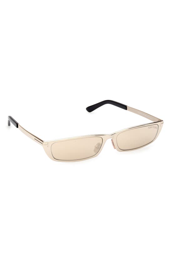Shop Tom Ford 59mm Mirror Rectangular Sunglasses In Gold / Brown Mirror